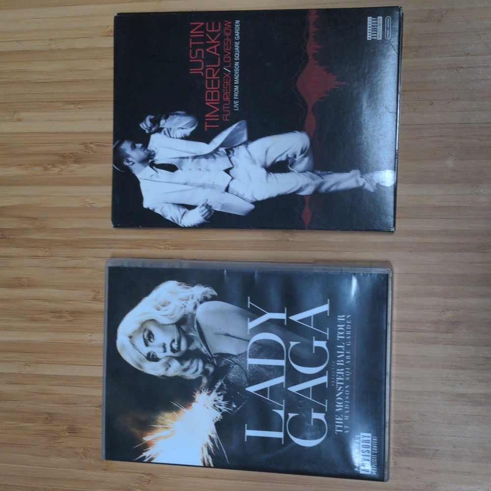 Lady Gaga / Justin Timberlake Concert DVDs (Lot of 2)